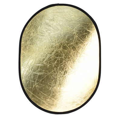 Portable Golden Oval Dilipat Reflektor Cahaya Untuk Studio Fotografi 120x90cm